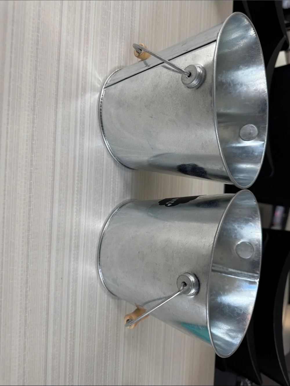 🪣 Set of 2 Galvanized Metal Buckets w/ Chalkboard Labels ✏️